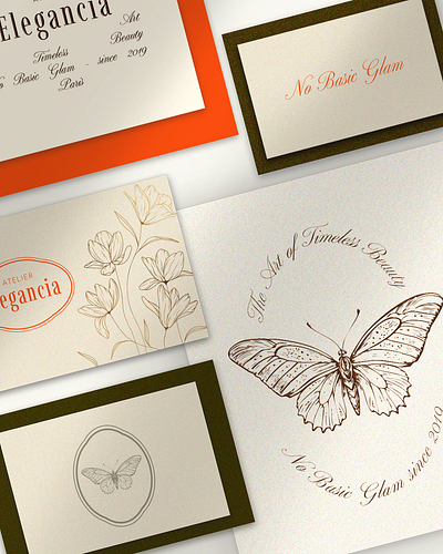 Brand Kit semi-sur-mesure beauty brand branding buttergly graphic design icon illustration kit logo luxury print serif typography