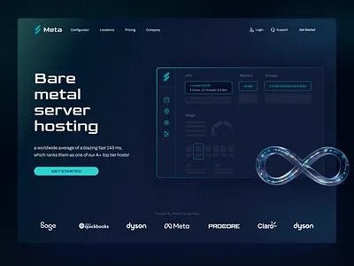 Custom Website and illustration design for Saas 3d cloud crm hero banner hosting iconic illustration landing page meta minimal polular project management recent saa s saas technology ui web design web ui website design