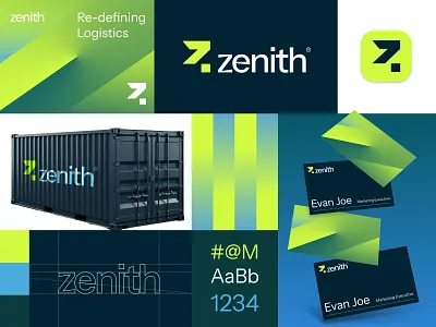 Zenith - Logistic Company Brand Concept agency application branding business company corporate deck delivery design expor graphic design guideline identity illustration logistic logo pitch presentation vector
