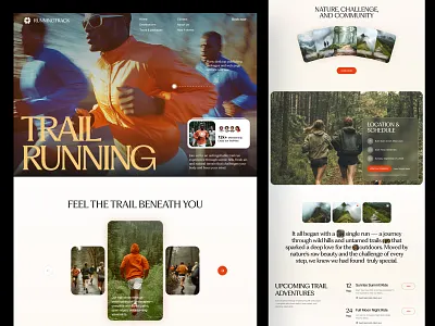 Runningtrack - Trail Run Event Tour Agency agency booking branding community design elementor events framer illustration landing page tour trail travel ui webflow website wordpress