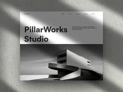 Pillarworks Architectural studio branding design designcommunity figmadesign framer graphic design ui web webdesign website