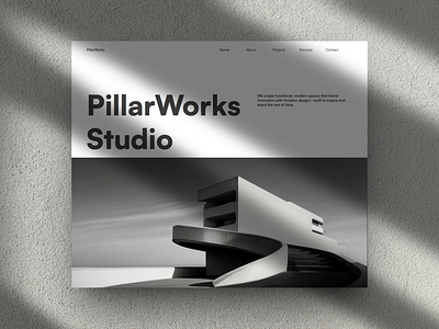 Pillarworks Architectural studio branding design designcommunity figmadesign framer graphic design ui web webdesign website