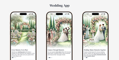 Wedding App Product Shots mobile ui