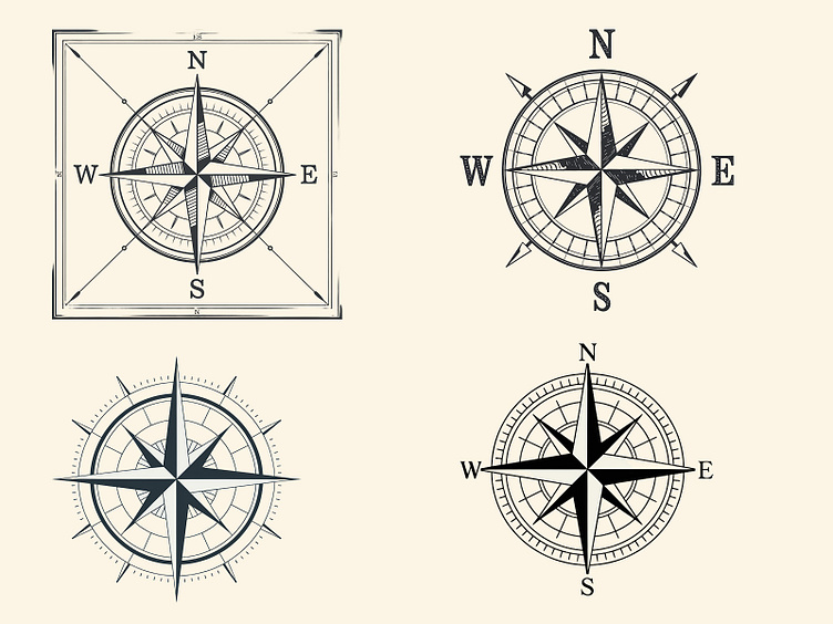 Classic Nautical Compus Icon – Vintage Style 3D Design by Riad Al ...