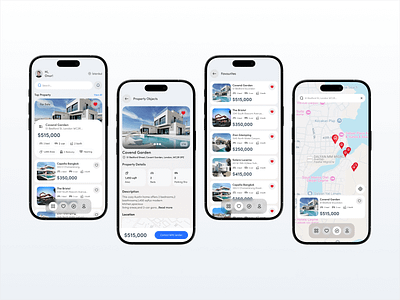 Real Estate Mobile App app appdesign design figmadesign mobileui propertyapp realestateapp typography ui uidesign ux