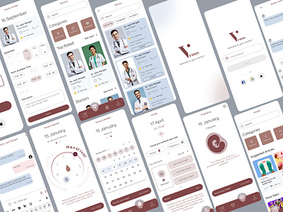 Womans health application app design graphic design illustration product design ui ux