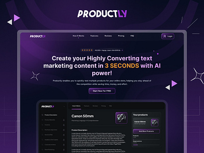 Productly: Landing Page Designed and Developed in Webflow interface design landing page design saas landing page design ui ui ux design web design web development web ui web ui uix design webflow webflow custom website webflow designer webflow developer webflow development webflow landing page webflow website development website design website ui ux design