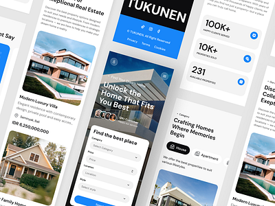 TUKUNEN - Real Estate Responsive Version 🏡 clean design exploration inspiration landing page realestate responsive ui uidesign uiux webdesign website