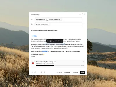 New message — Untitled UI attachment composer email message new message product design text editor ui design user interface