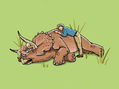 Jurassic Park: Sick Triceratops dinosaur drawing illustration jurassic park pattern seemless pattern surface design vector