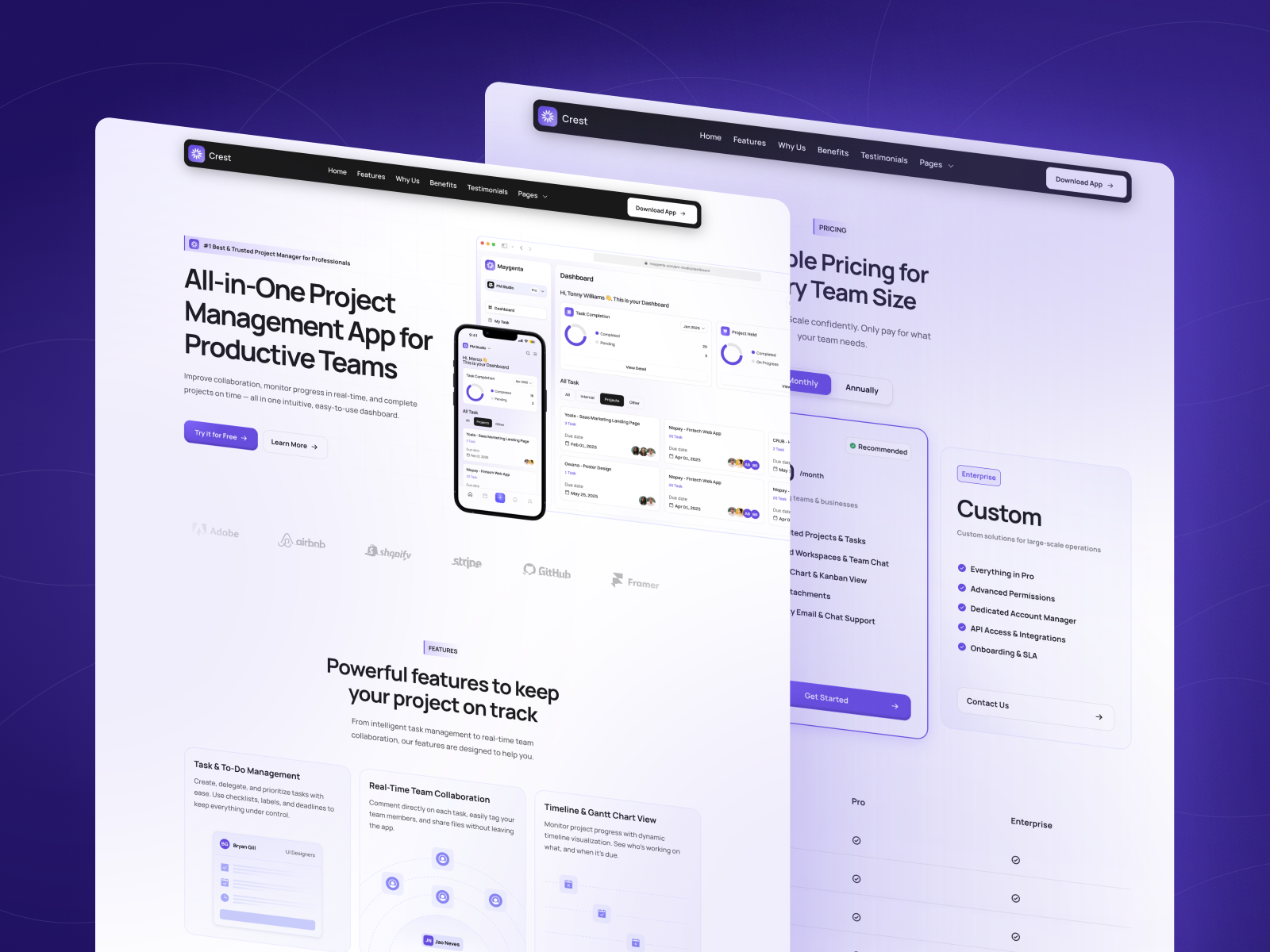 Example of Framer Landing Page Development