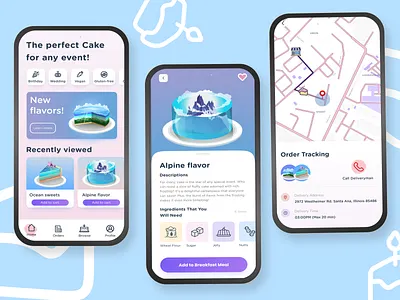 Not just cake ( cake delivery app) art branding design flat illustration illustration art minimal ui vector