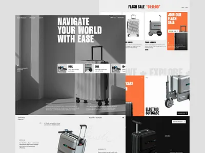 TUMIK - eCommerce Landing Page clean design ecommerce electric suitcase marketplace shop shop website shopping suitcase travel traveling ui web web design website