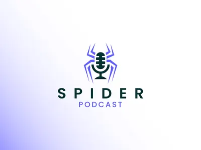 Spider Podcast Modern Logo Design brand identity branding creative logo geomatric graphic design logo logo design logo designer logo mark logo type modern logo podcast radio software startup tech technology timeless logo web design