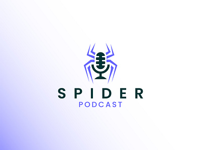 Spider Podcast Modern Logo Design brand identity branding creative logo geomatric graphic design logo logo design logo designer logo mark logo type modern logo podcast radio software startup tech technology timeless logo web design