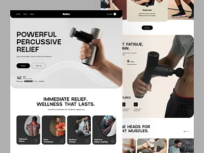 Massage Gun- E-commerce website best ecommerce web design e commerce ecommerce ecommerce landing page ecommerce shop ecommerce website home page landing page landing page design massage gun product page ui web web design webdesign website