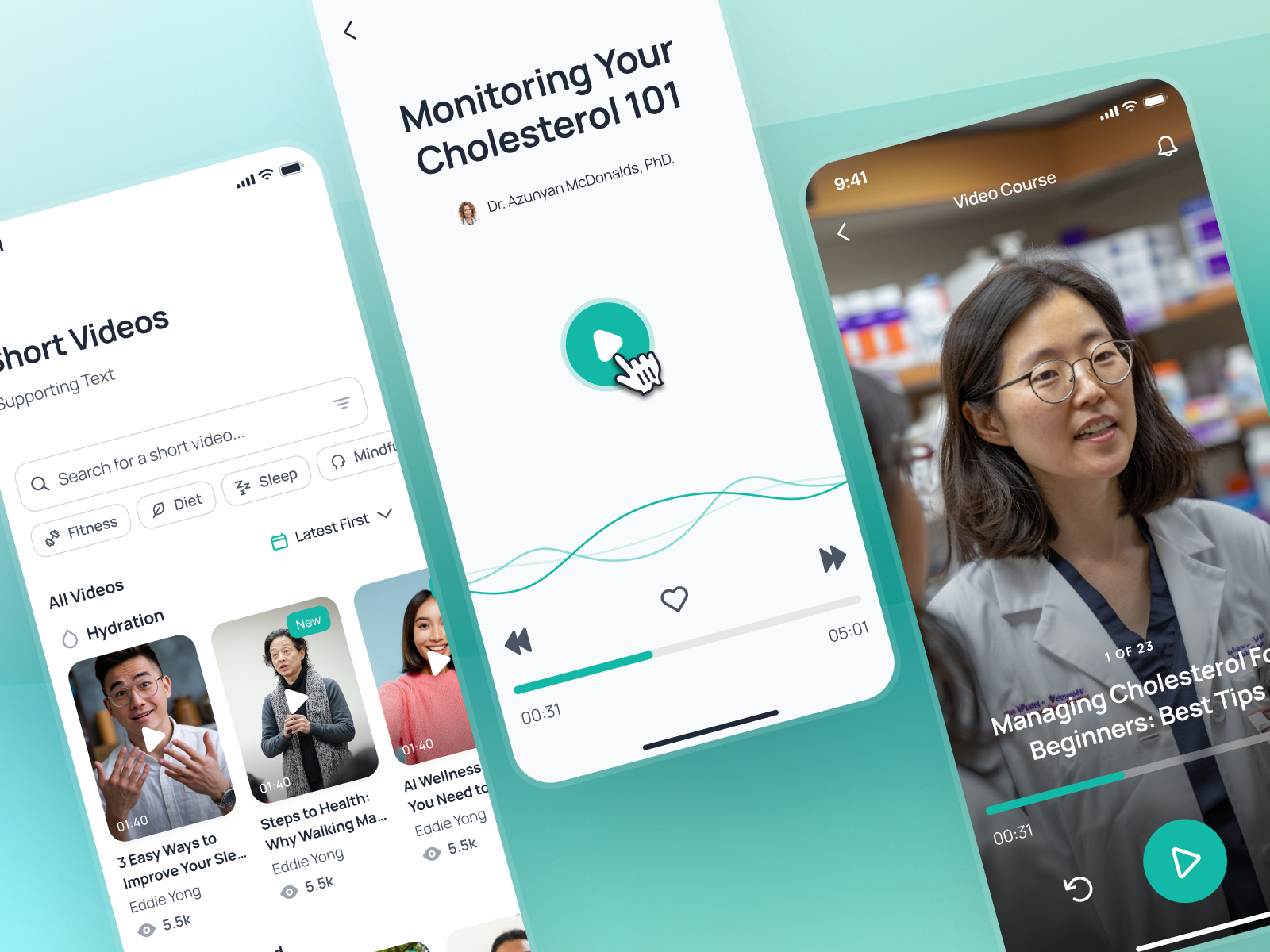 nightingale v3: Video Player & Health Resources UI