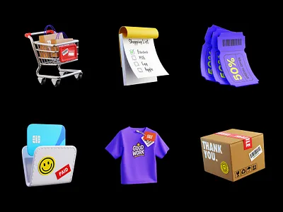 Shopping 3D Icon purchase