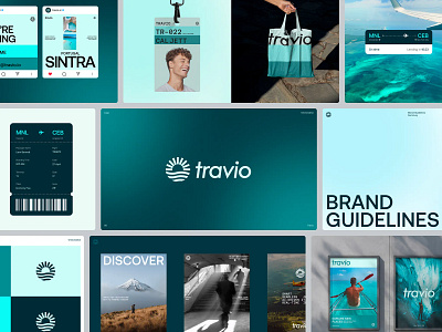 brand Identity for Travel Agency brand book branding identity logo logo mark modern logo tourism travel travio typo logo typography visual identity wave