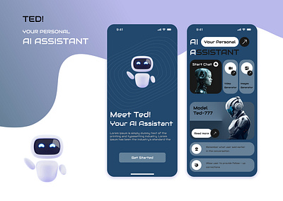 AI Assistant App UI Design ai app android app app design application design branding design designer graphic design graphics illustration ios monile app motion graphics product design ui uiux uiux design ux website