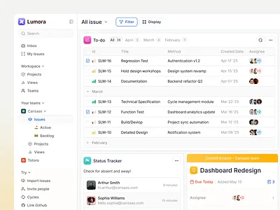 Lumora - SaaS Project Management cansaas clean collaborate dashboard design management minimalist product product design project project management project management dashboard saas task team ui ux