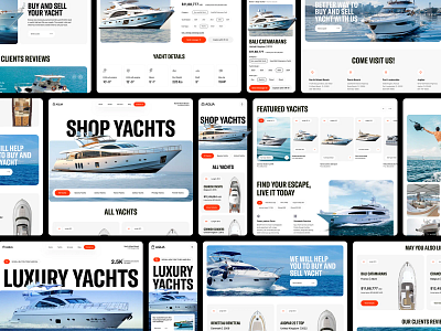 Aqua Yacht Website Design boats design design studio interface landing page minimal orix sajon service ui ux water sports web web layout webdesign yacht yachting yachts