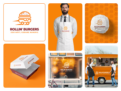 Rollin Burger - Restaurant Logo Branding abstract logo brand identity branding burger compas food food logo logo logo design logo designer logo mark logo type minimalist logo modern logo professional logo restaurant branding restaurant logo restaurant menu unique logo visual identity