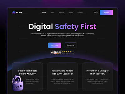 Cybersecurity Dark Futuristic Website Design ai artificial intelligence cybersecurity dark data futuristic landing page platform product design security web design