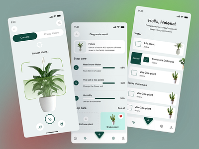 Plant Care Mobile App Redesign e commerce app farming garden app green app home plant light ui minimal mobile app mobile app design plant care mobile app plant guide plant shop plant store plant watering app plants app recognition scanner tree uiux design user interface