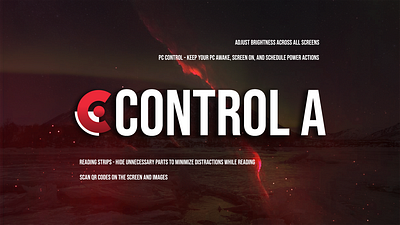 Control A - Windows Utilities accessibility all in one app developer inspiration logo microsoft pc control product design project qrscanner quick readingmode tools ui uiux design ux windows