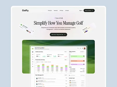 Golf - SaaS Landing Page Design best web design golf landing page landing page saas saas landing page ui design ui ux ui ux design web application design web design web design inspiration web interface design web ui design website