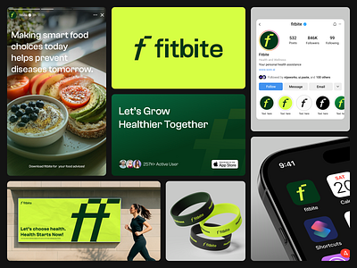 Fitbite - Visual Branding appstore banner brand design brand identity branding casestudy creative design design fitbite fitness instagram layout design logo marketing mockup social media social media design social media post visual branding visual identity
