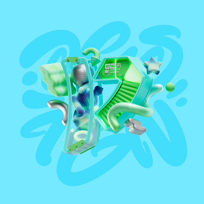 HYPERFORM / Letter "P" 3d design graffiti graphic design illustration