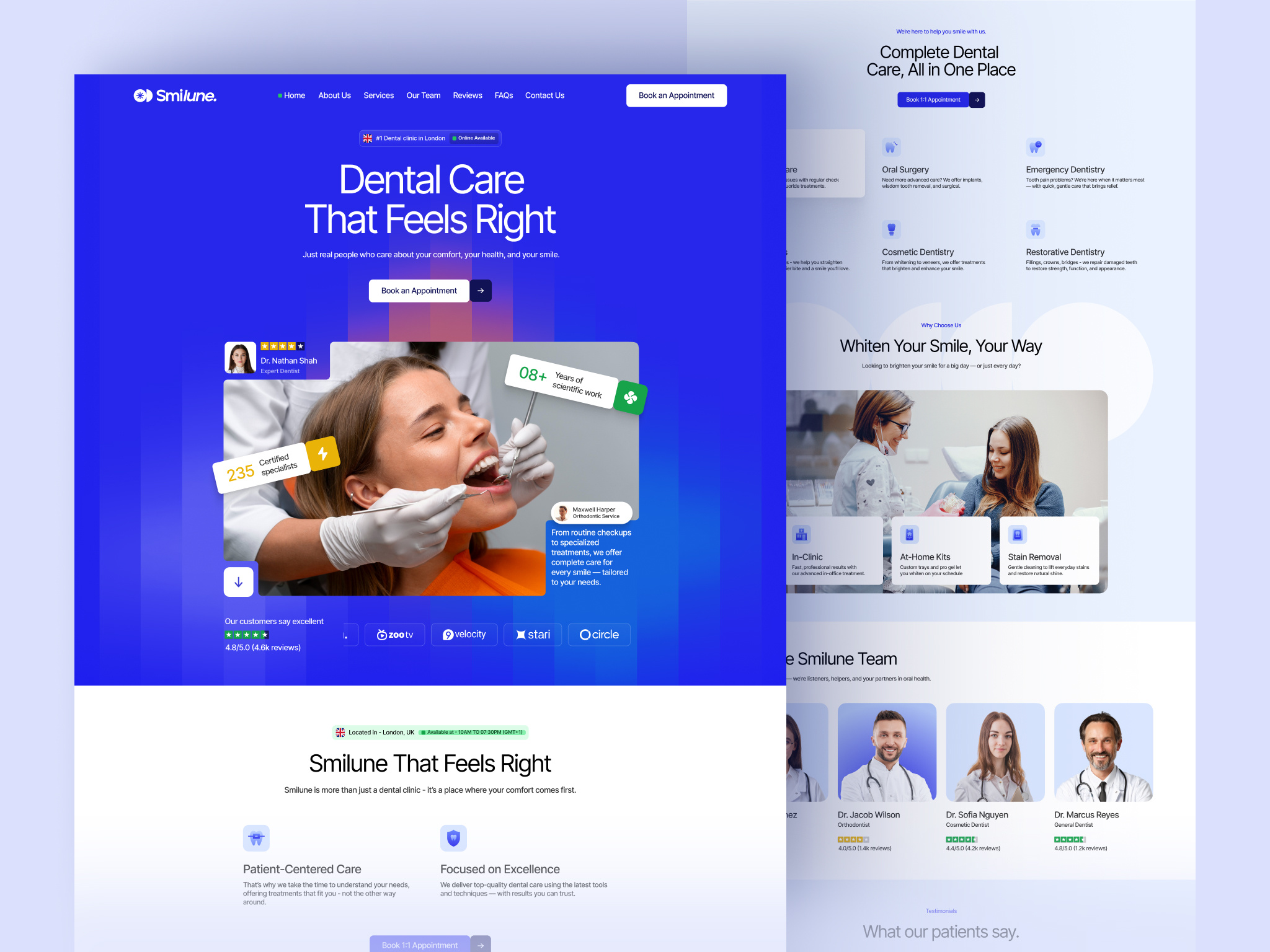 Smilune – Dental Clinic Webflow website template clinic website dental website dribbble healthcare website landing page medical website ui ux design uiux webflow dental webflow dental care website webflow design webflow medical webflow technology webflow website website template
