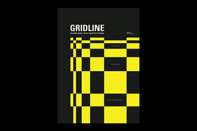 GRIDLINE ads poster black brand poster business poster geometrical design graphic design international typographic style minimalist poster poster inspiration promotional poster retro swiss design typographic poster typography yellow