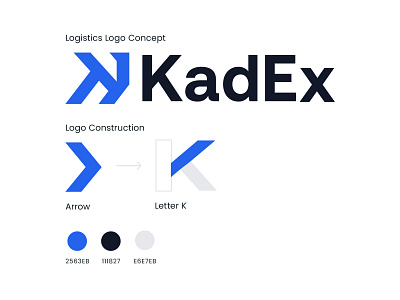 KadEx – Logistics Logo Concept | Bold K + Arrow Mark boldlogo branddesign brandidentity branding creativedesign deliverylogo dribbble graphicdesigner kadex logisticslogo logobehindthescenes logoconcept logodesign logodesigner logoinspiration logomark minimaldesign modernlogo transportlogo vectorlogo