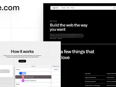 page.com Landing Page Exploration design exploration landingpage ui ux website