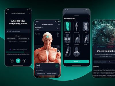 nightingale v2: AI Symptom Checker Flow UIUX ai health assistant app ai medical app ai symptom checker app clean digital health app epharmacy app epharmacy mobile app epharmacy ui kit figma ui kit health companion app medical ui kit minimal modern smart health app smart medical app symptom checker symptom checker app symptom checker ui teal virtual health app