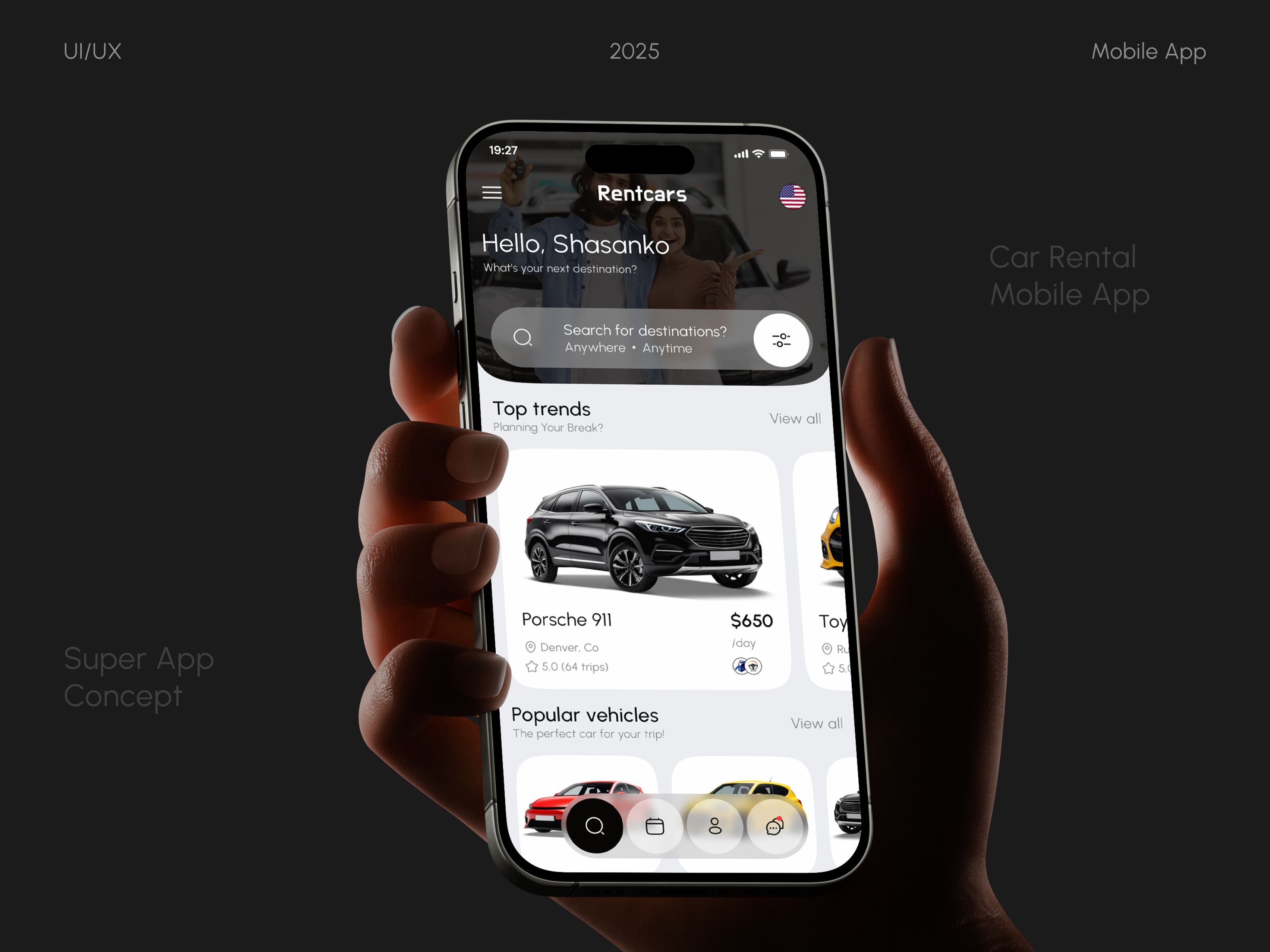 Car Rental Mobile App - UI/UX Design app design booking app booking car car app car rent service car rental car rental app car rental app concept car rental app ui car rental mobile app luxury car rent mobile app mobile ui rent a car rental company saas shasanko creations travel ui visual design vehicle