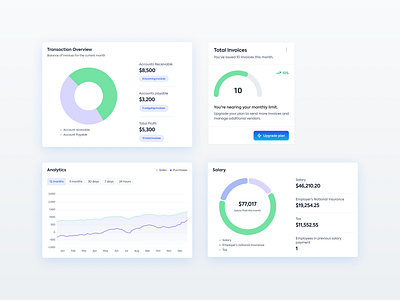 Cards from Accounting Software dashboard graphic design product design saas start up ui uiux ux web app