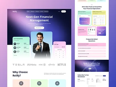 Fintech- Saas Landing Page fintech landing page popular design saas saas landing page saas product ui ux web design webdesign website