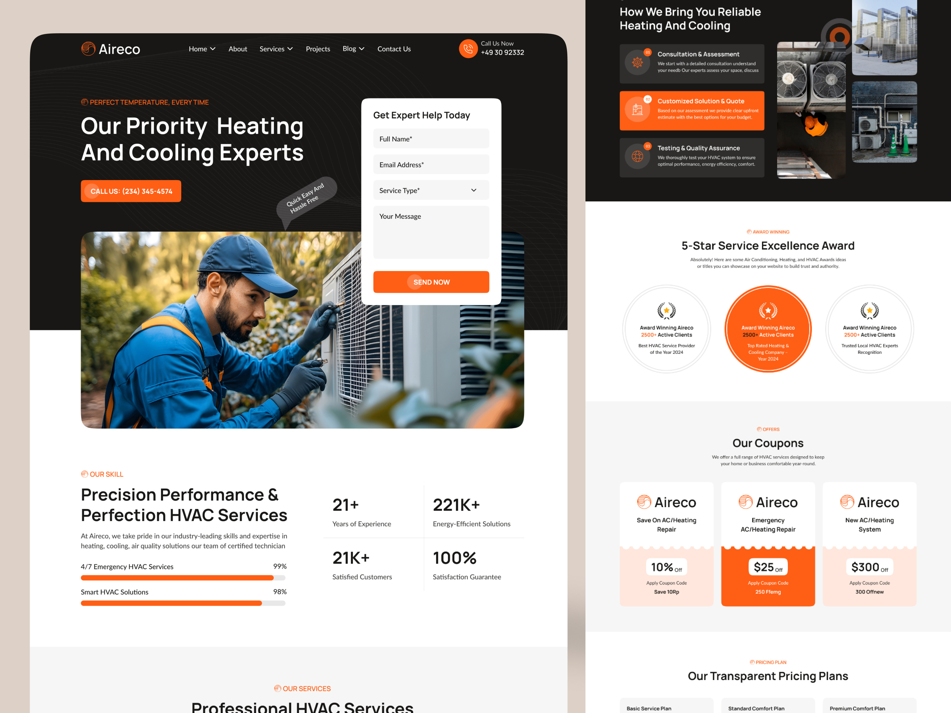Example of Contractor Website Design+ Development