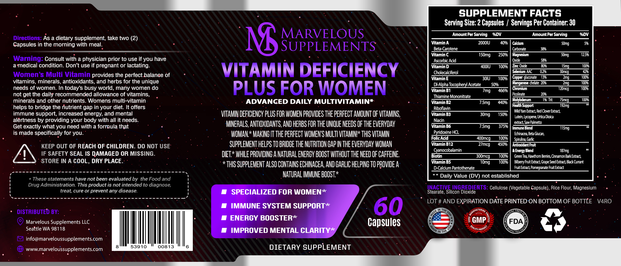 Example of Supplement Label Design And 3D Bottle