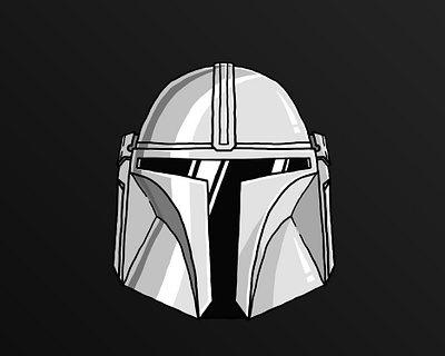 Star Wars Helmet : Din Djarin drawing fan art helmet illustration star wars