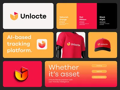 Unlocte — AI-Powered Tracking brand branding graphic design illustration logo logo design minimal modern unlocte