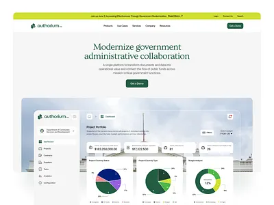 Hero Section dashboard finance fintech government app hero section management app product design saas ui ui design web app website design