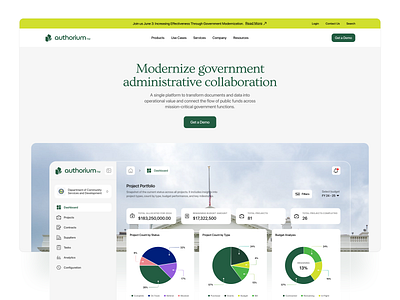 Hero Section dashboard finance fintech government app hero section management app product design saas ui ui design web app website design