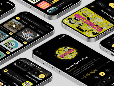 Podcast Mobile Application Design 18 categories clean ui creative mobil app dark mode dark mode ui graphic design home screen media app ui mobile app ui modern ui onboarding ui podcast app podcast detail podcast list screen podcast play screen search bar streaming app treading design trending podcasts ui