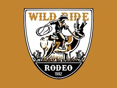 “WILD RIDE RODEO” branding cowboy fyp graphic design illustrator logo rodeo texas tshirt vintage western wildwest