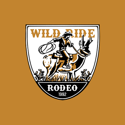 “WILD RIDE RODEO” branding cowboy fyp graphic design illustrator logo rodeo texas tshirt vintage western wildwest